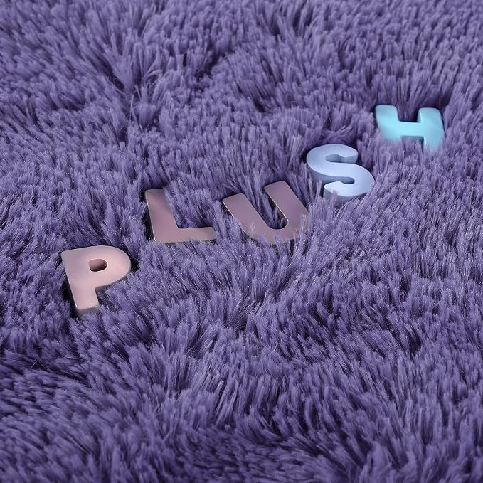 6x9 Large Taro Purple Fluffy Soft Area Rug Non-Slip - Image 7