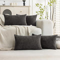 Set of 4 Soft Textured Decorative Throw Pillow Covers 12X20 Inch Cozy Farmhouse by Cozoomy