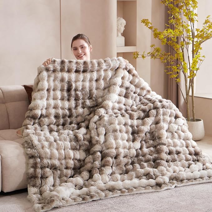 50x60 Inches Ultra-Soft Fuzzy Faux Fur Plush Throw Blanket - Image 4