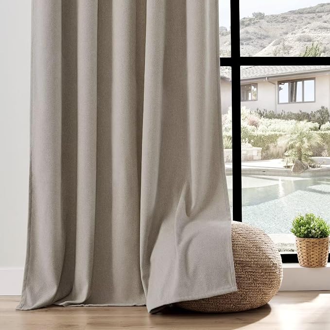 Joydeco Linen Curtains 90 Inch Length, Light Filtering Curtains - Image 4