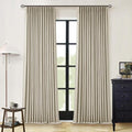 Burlywood Birch 100% Blackout Pinch Pleated Linen Curtains 94 Inches Long | by Twodrapes