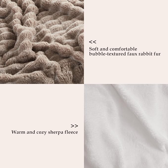 50x60 Inches Ultra-Soft Fuzzy Faux Fur Plush Throw Blanket - Image 3