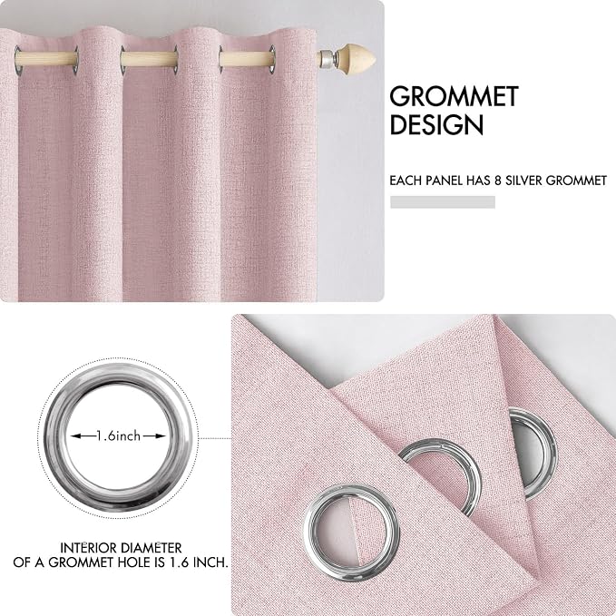 MIULEE 100% Blackout Linen Curtains - Image 4