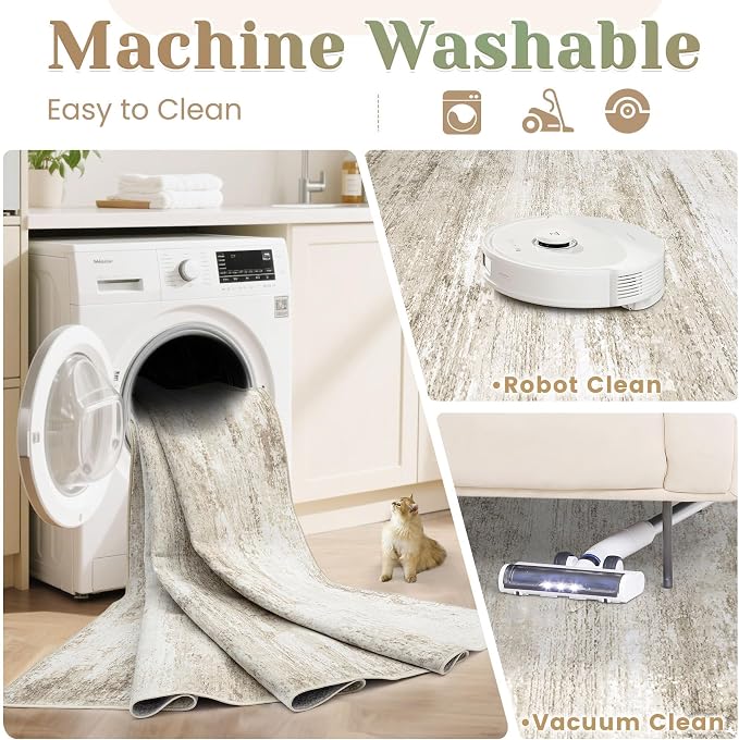 Washable 2x6 Runner Rug for Hallway: Kitchen Runner Non Slip Neutral Soft - Image 6