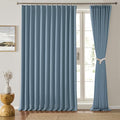 Dusty Blue Pleat Wide Width Drapes 80 x 102 inch Long 2 Panels by KEQIAOSUOCAI