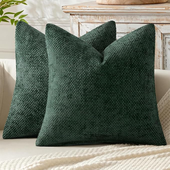 MIULEE Decorative Couch Throw Pillow Covers 20x20 in Christmas Green 2 Pack | by MIULEE