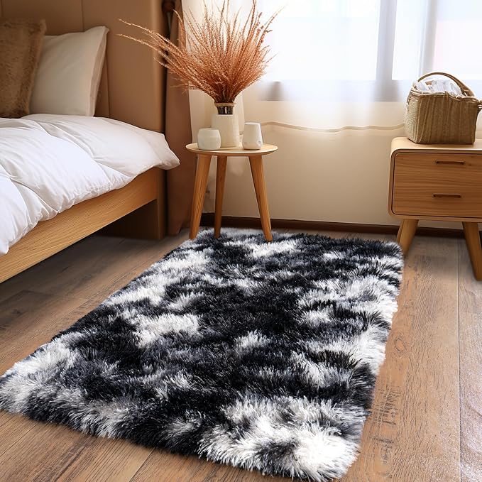 Pionblank Fluffy Small Rug for Bedroom 2x3, Shag Soft Area Rug, Furry Cute - Image 4