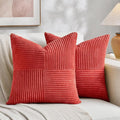 Fancy Homi 2 Packs Red Decorative Throw Pillow Covers 16x16 Inch by Fancy+Homi