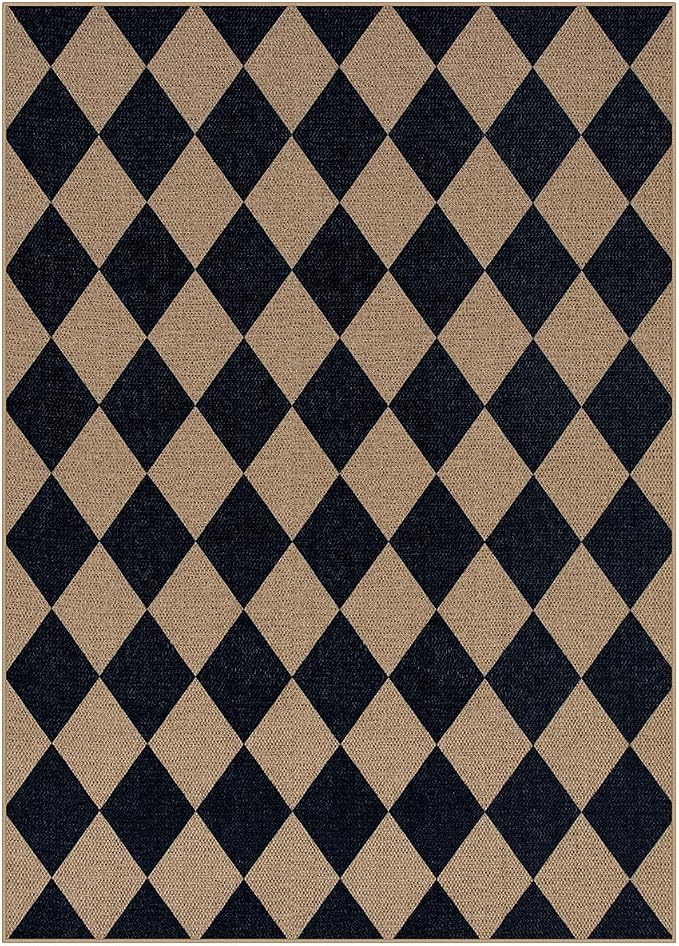 Lahome Checkered Easy Jute 5x7 Outdoor Rug, Washable Rugs - Image 9