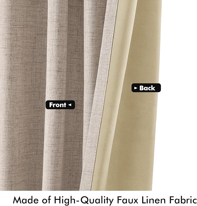 MIULEE 100% Blackout Linen Curtains - Image 6