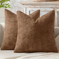 MIULEE Decorative Couch Throw Pillow Covers 20x20 in Golden Brwon 2 Pack | by MIULEE