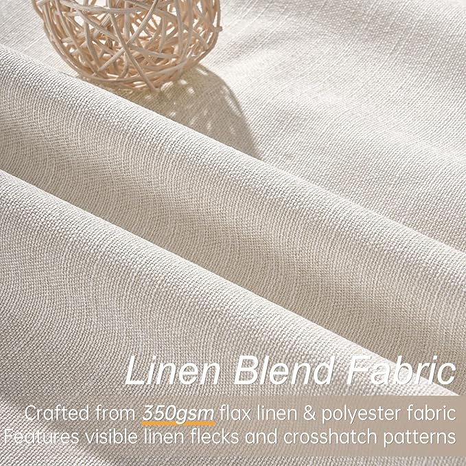 Topfinel 90 Inches Long Full Blackout Linen Curtains - Image 3