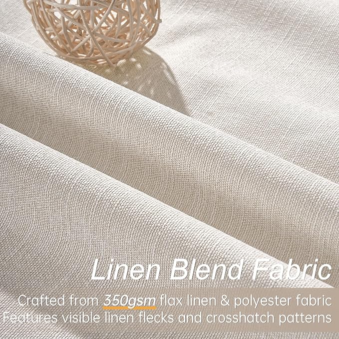 Topfinel 94 Inches Long Custom Ceiling Cream White Blackout Beige Curtains - Image 3