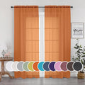 Sheer Orange Curtains, Sheer Curtains 84 inch Length 2 Panels Set, Rod Pocket by OWENIE