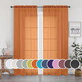 OWENIE Sheer Orange Curtains, Sheer Curtains 84 inch Length 2 Panels Set, Rod Pocket Voile Fimly Sheer Drapes for Living Room/Bedroom, 2pcs, Each 42" W x 84" L
