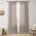 Stone Beige Linen Curtains for Living Room 108 Inches Long Simple Modern Light by Nanspring