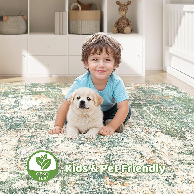 LOONGRUG 12x18 Area Rug Washable Large Neutral Modern Living Room Rugs | - Image 7