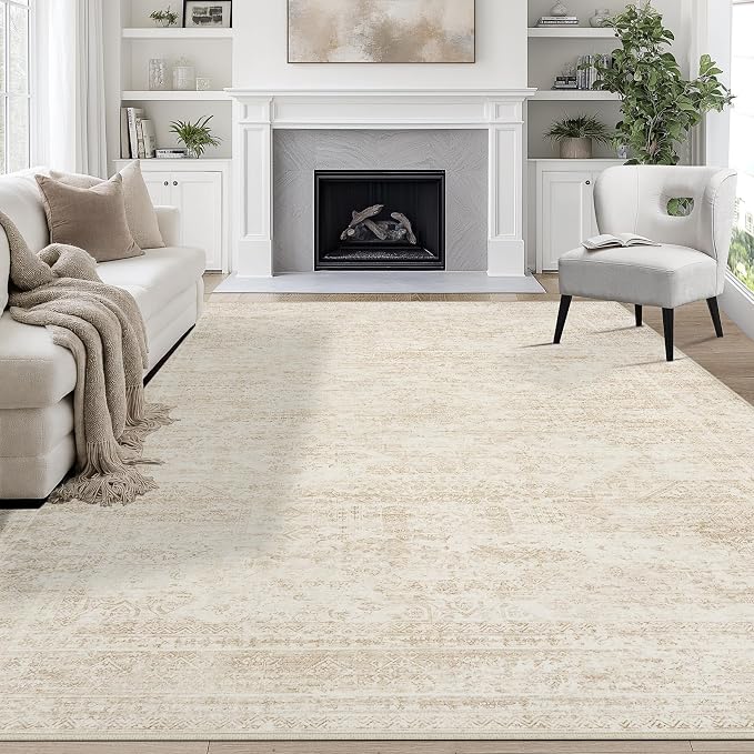 Aelenmu 10x14 Area Rugs for Living Room Washable Dining Room Beige | Modern - Image 9