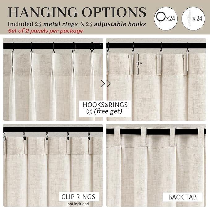 Birch 60 Inch Wide Light Filtering Room Divider Curtains 92 Inches Long 2 - Image 5