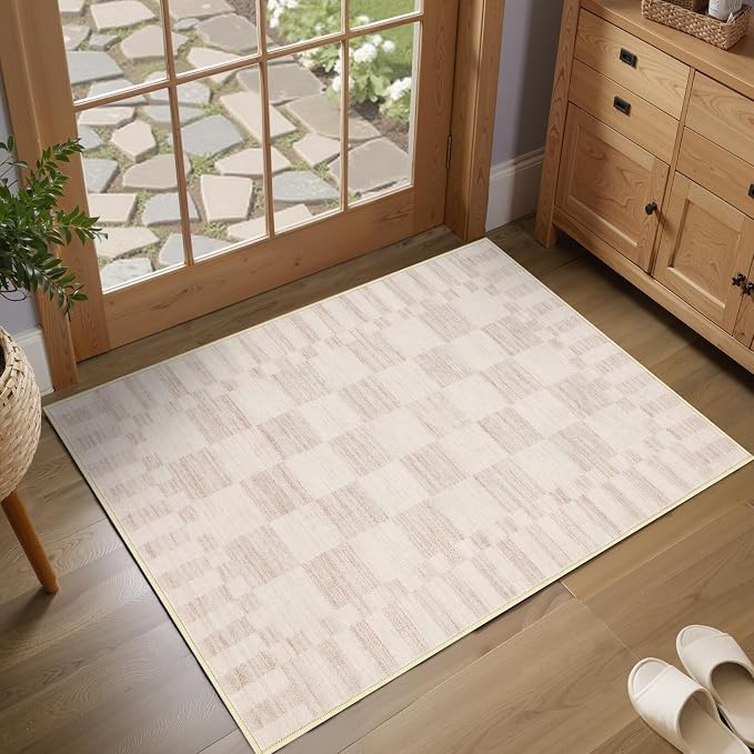 GarveeHome Checkered Washable 2x3 Rug Small Area Rugs Non-Slip by GarveeHome
