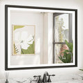 TETOTE LED Mirror for Bathroom Black Metal Frame 40x32 Frontlit & Backlit Lighted Vanity Mirror Baroque Gothic Anti Fog Stepless Dimmable White/Warm/Natural,CRI90+,Waterproof(Horizontal/Vertical)