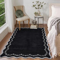 GarveeHome 3x5 Scalloped Washable Area Rug Non Slip Bedroom Entryway Rug | Soft by GarveeHome