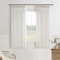 Pinch Pleated Linen Semi Sheer Beige Curtains 54 Inches Length | Pinch Pleat by Twodrapes