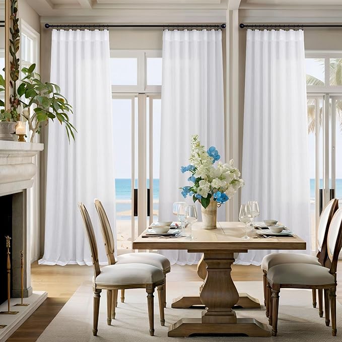 Pitalk White Sheer Curtains 80 Inch Length - Image 7