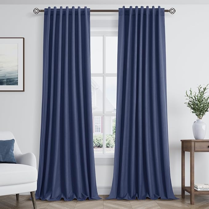 100% Blackout Curtains 102 Inch Length 2 Panels Set by Guken