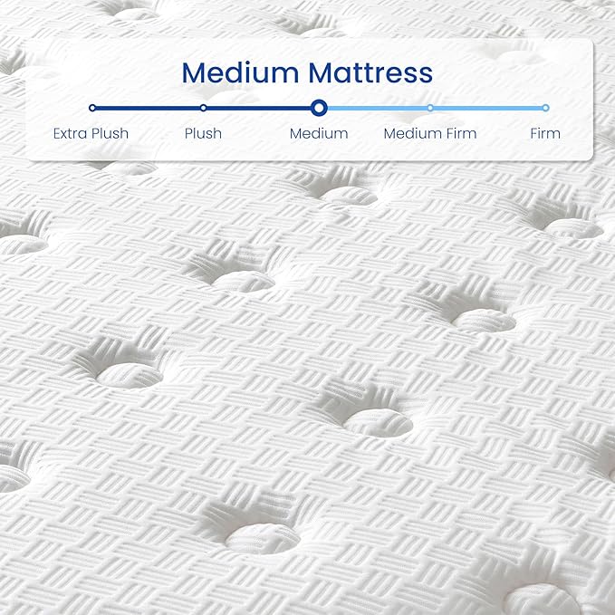 Twin Mattress 12 Inch, Hybrid Twin Size Mattress in a Box, Medium Feel, 3 Layer Premium Foam with Pocket Springs for Motion Isolation and Pressure Relieving, 75"x39"x12", 100-Night Trial