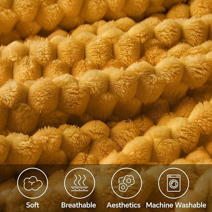 BEDELITE Mustard Yellow Throw Blanket - Image 8
