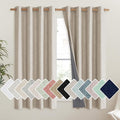 NICETOWN Oatmeal Vintage Open Linen Weave Flax Thermal Curtains, 100% Blackout by NICETOWN