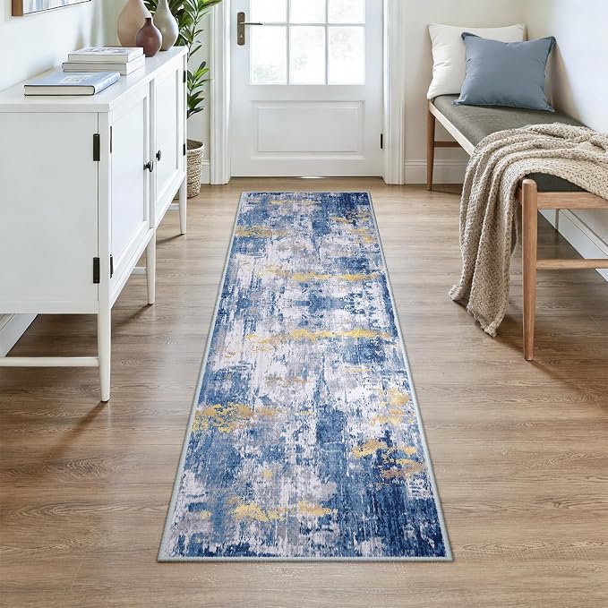 RELEANY Washable Runner 2'x7' Abstract Area Rug - Image 2