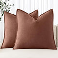 MIULEE Decorative Linen Euro Sham Pillow Covers 24x24 Autumn Glaze | Boho by MIULEE
