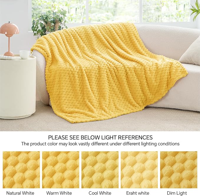 BEDELITE Yellow Throw Blanket for Couch, Soft Cozy Gifts for Women, 50 * 60 | - Image 7