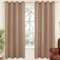 YoungsTex Mocha Brown Linen Semi Sheer Curtains 78 Inch Length 2 Panels | Light by YoungsTex