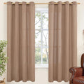 YoungsTex Mocha Brown Linen Semi Sheer Curtains 52 X 72 Inch Length | Light by YoungsTex