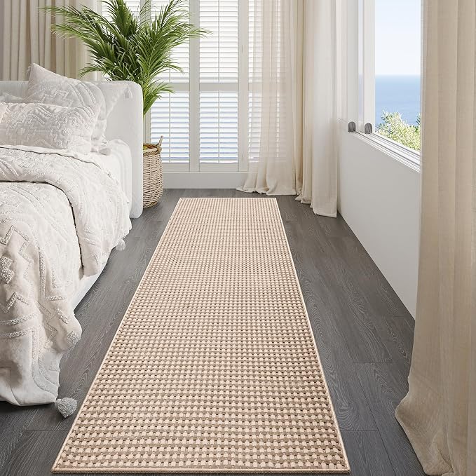 Hallway Runner Rug Extra Long Kitchen Runner Washable Brown 2x8 ft | Boho Woven - Image 8