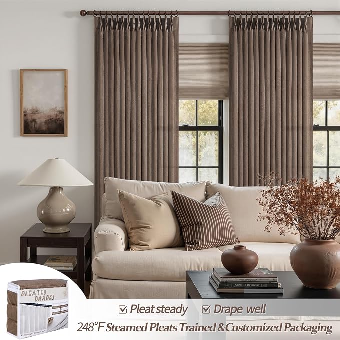 Extra Long 108 Inch Dark Brown Floor to Ceiling Curtains - Image 5