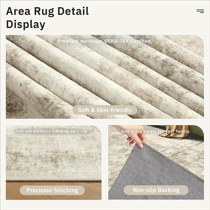 Soalmost Abstract 4x6 Area Rug Washable Rugs - Image 6