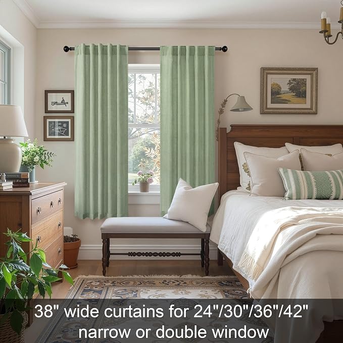 Sage Green Curtains 72 Inch Length - Image 2
