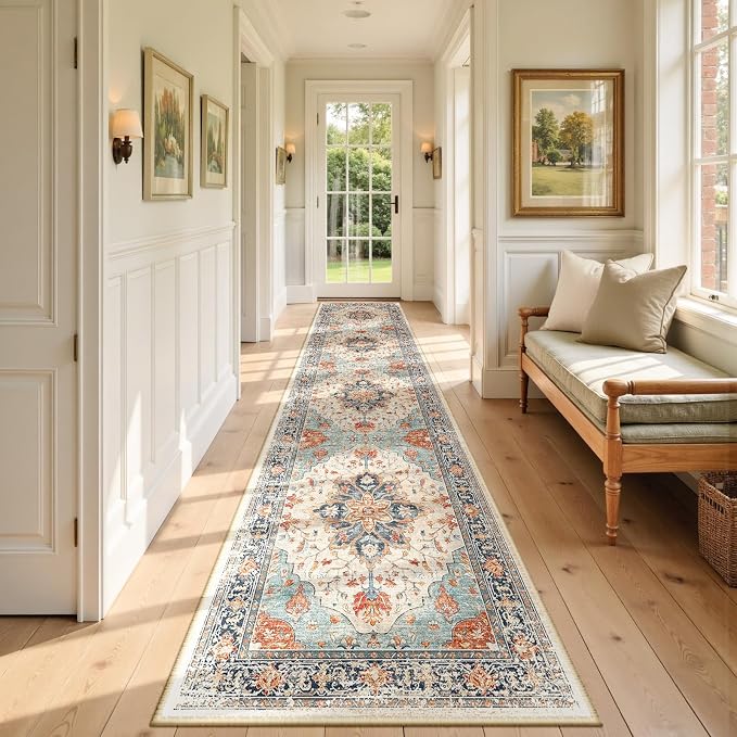 RELEANY Washable Area Rug, Runner 2'6"x12', Water Repellent, Pet Friendly by RELEANY