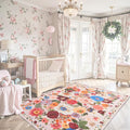 Blush Area Rug 5x7 for Bedroom Living Room | Ultra-Thin;Boho Style;Low Pile;Non by WelcometoBabovid
