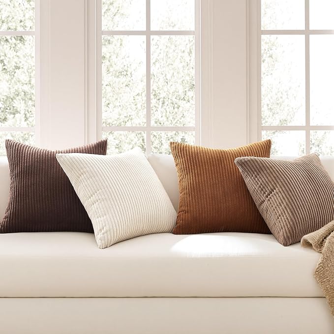 Topfinel Gold Brown Gradient Fall Pillow Case Rustic Throw Pillow Covers 22x22 - Image 2