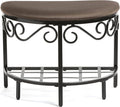 Mango Steam Half Moon Shoe Bench - Vanity Seat/Dressing Stool/Makeup Chair - Mocha Brown