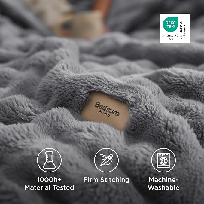 Bedsure Grey Twin XL Blankets for Bed - Image 5