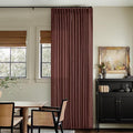 Chestnut Brown Thick Linen Pinch Pleated Curtains 120 Inches Long 2 Panels | by Twodrapes