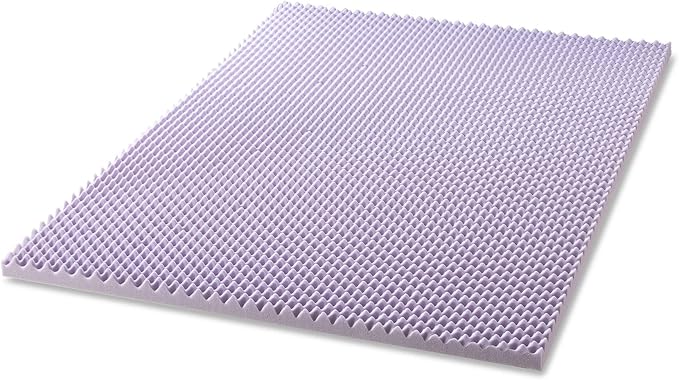 Best Price Mattress 2 Inch Egg Crate Memory Foam Mattress Topper with Soothing Lavender Infusion, CertiPUR-US Certified, Dorm Essentials, Twin XL