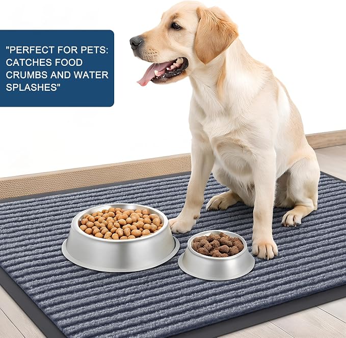 OLANLY 2-Pack Front Door Mats 47x23, Waterproof Heavy-Duty Doormats | Ash Grey - Image 6