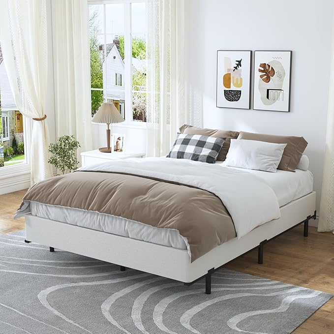 King Box Spring - 7 Inch High Profile Box Spring for King Bed, Sturdy Metal Frame Mattress Foundation, Easy Assembly, Quiet & Noise-Free